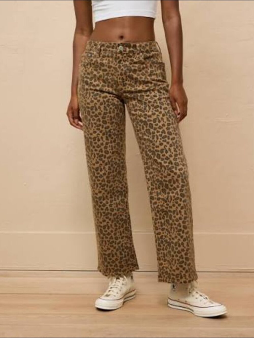 American Eagle AE Stretch Leopard High-Waisted Stovepipe Ankle Pant, Size 6